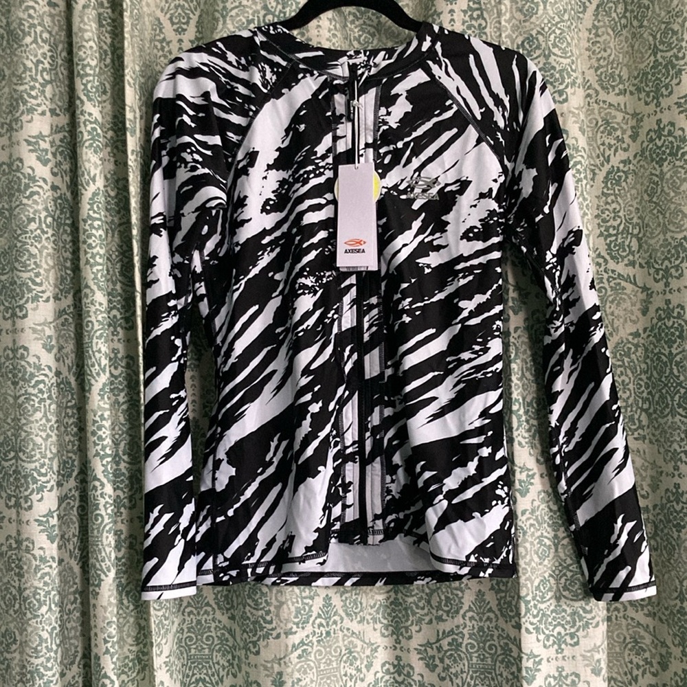 AXESEA Womens Rash Guard Long Sleeve Swim UV Sun Protection Top Size M